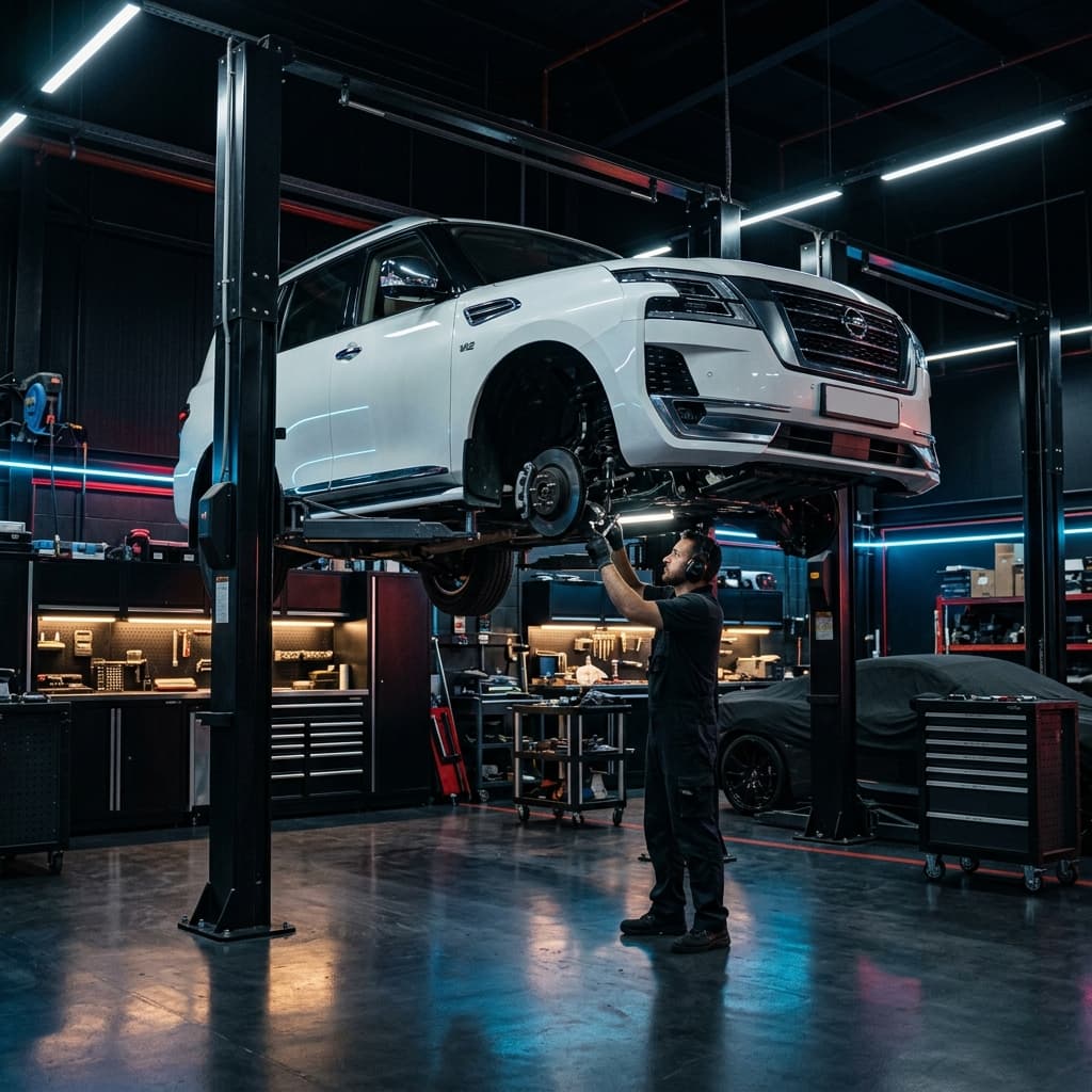 Modern garage workshop in Dubai